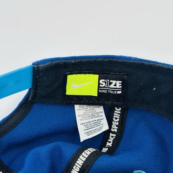 Nike True SnapBack Hat Cap Blue One Size Raised Logo Swoosh Adjustable - Picture 5 of 5